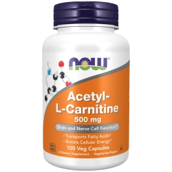 אצטיל ל-קרניטין 500 מ"ג - 100 כמוסות - מבית NOW FOODS