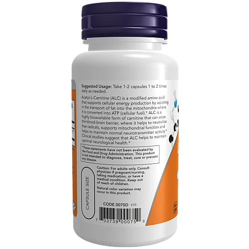 אצטיל ל-קרניטין 500 מ"ג - 50 כמוסות - מבית NOW FOODS