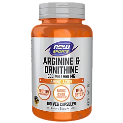 ארגינין ואורניתין 100 כמוסות - מבית NOW FOODS