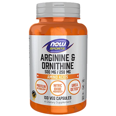 ארגינין ואורניתין 100 כמוסות - מבית NOW FOODS
