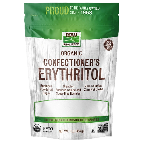 אריתריטול אורגני מחליף אבקת סוכר 454 גרם - מבית NOW FOODS