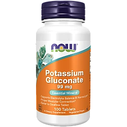 אשלגן גלוקונאט 99 מ"ג  100 טבליות - מבית NOW FOODS