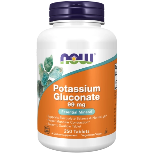 אשלגן גלוקונאט 99 מ"ג  250 טבליות - מבית NOW FOODS