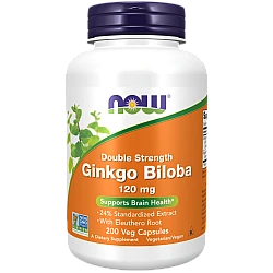 ג'ינקו בילובה כוח כפול 120 מ"ג - 200 כמוסות - מבית NOW FOODS