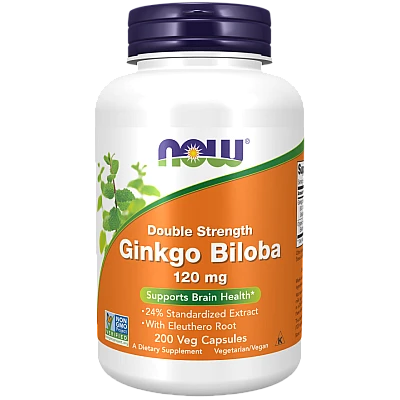 ג'ינקו בילובה כוח כפול 120 מ"ג - 200 כמוסות - מבית NOW FOODS