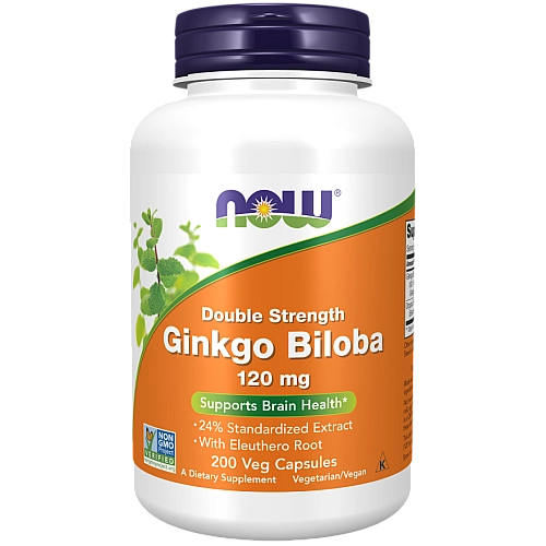 ג'ינקו בילובה כוח כפול 120 מ"ג - 200 כמוסות - מבית NOW FOODS