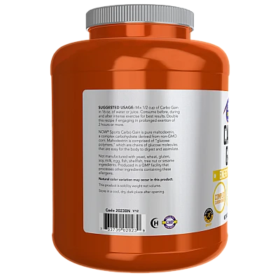 גיינר מלטודקסטרין טהור פחמימה מורכבת 3.6 ק"ג - מבית NOW FOODS