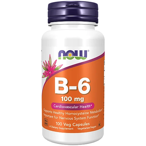 ויטמין B-6 מינון 100 מ"ג 100 כמוסות - מבית NOW FOODS ויטמין B-6 מינון 100 מ"ג 100 כמוסות - מבית NOW FOODS