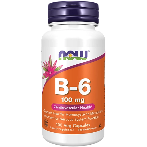 ויטמין B-6 מינון 100 מ"ג 100 כמוסות - מבית NOW FOODS