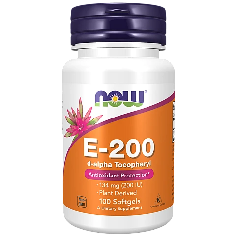 ויטמין E-200 מכין 134 מ"ג (200 יחב״ל) 100 כמוסות - מבית NOW FOODS ויטמין E-200 מכין 134 מ"ג (200 יחב״ל) 100 כמוסות - מבית NOW FOODS