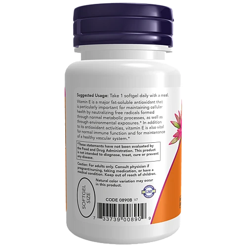 ויטמין E-400 מכין 268 מ"ג 50 כמוסות - מבית NOW FOODS