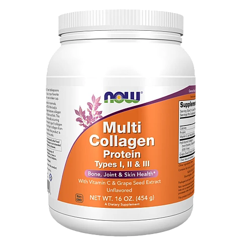 חלבון מולטי קולג סוג II I ו-III ללא טעם 454 גרם - מבית NOW FOODS חלבון מולטי קולג סוג II I ו-III ללא טעם 454 גרם - מבית NOW FOODS