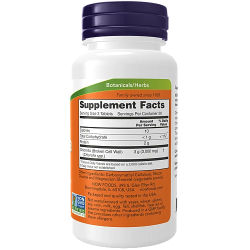 כלורלה 1,000 מ"ג 60 טבליות - מבית NOW FOODS