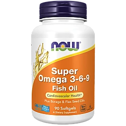 םופר אומגה 3 6 9 1200 מ"ג - 90 כמוסות - מבית NOW FOODS