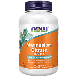 מגנזיום ציטראט 200 מ"ג - 100 טבליות - מבית NOW FOODS