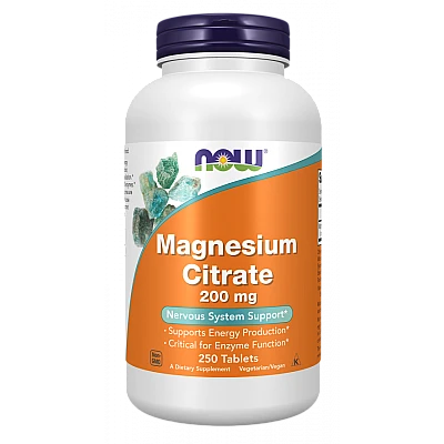 מגנזיום ציטראט 200 מ"ג - 250 טבליות - מבית NOW FOODS
