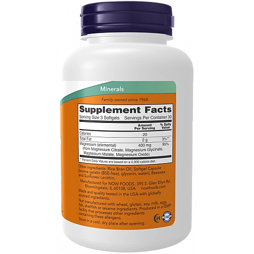 מגנזיום ציטראט 90 כמוסות רכות - מבית NOW FOODS