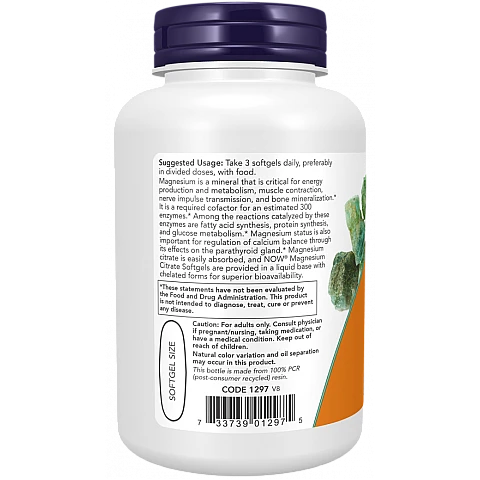 מגנזיום ציטראט 90 כמוסות רכות - מבית NOW FOODS מגנזיום ציטראט 90 כמוסות רכות - מבית NOW FOODS