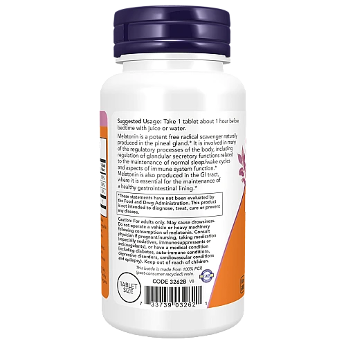 מלטונין 1 מ"ג 100 טבליות - מבית NOW FOODS