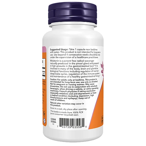 מלטונין 20 מ"ג 90 כמוסות - מבית NOW FOODS