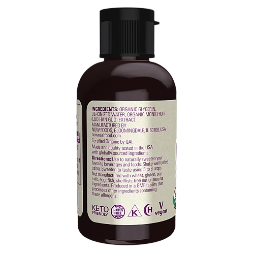 ממתיק נוזלי פרי הנזירים אורגני 59 מ"ל - מבית NOW FOODS