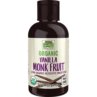 ממתיק נוזלי תמצית אורגני פרי הנזירים בטעם וניל 53 מ"ל - מבית NOW FOODS