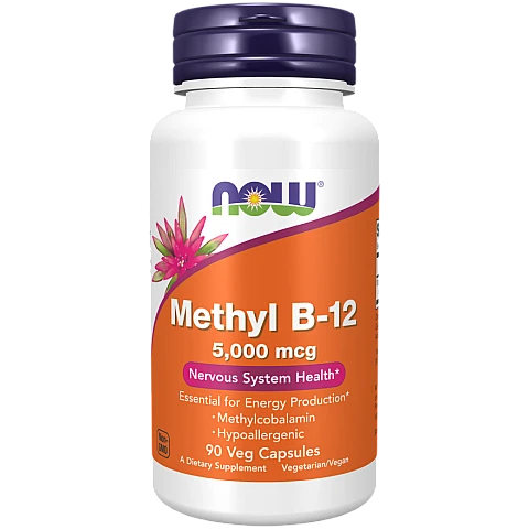 מתיל B-12 כמות למנה 5,000 מק"ג 90 כמוסות - מבית NOW FOODS מתיל B-12 כמות למנה 5,000 מק"ג 90 כמוסות - מבית NOW FOODS