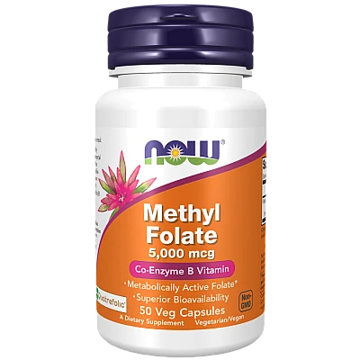 מתיל פולאט 5,000 מק"ג 50 כמוסות - מבית NOW FOODS