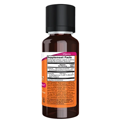 נוזל ויטמינים D-3  MK-7 תכולה 30 מ"ל - מבית NOW FOODS