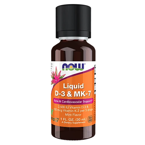 נוזל ויטמינים D-3 MK-7 תכולה 30 מ"ל - מבית NOW FOODS נוזל ויטמינים D-3 MK-7 תכולה 30 מ"ל - מבית NOW FOODS