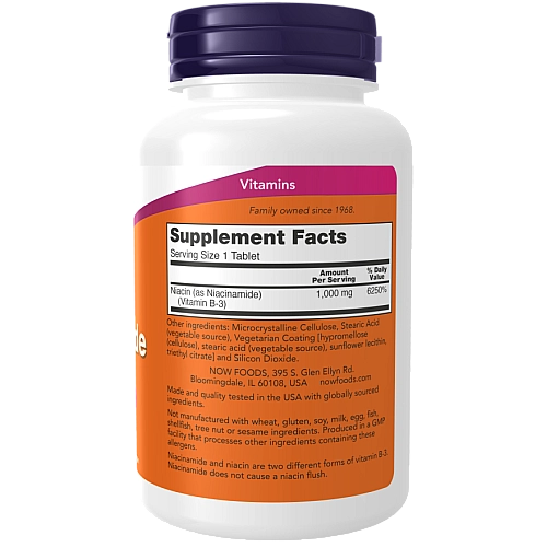 ניאצינמיד 1000 מ"ג 90 טבליות - מבית NOW FOODS