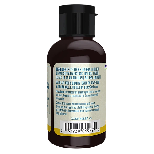 סטיביה נוזלי טעם לימון טוויסט 59 מ"ל - מבית NOW FOODS