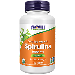 ספירולינה אורגנית 1000 מ"ג - 120 טבליות - מבית NOW FOODS