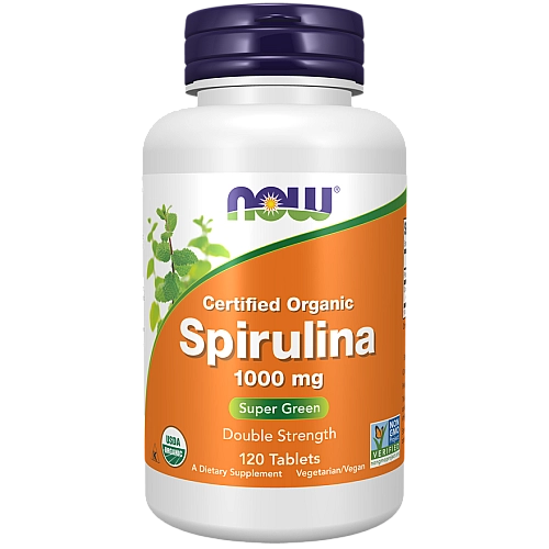 ספירולינה אורגנית 1000 מ"ג - 120 טבליות - מבית NOW FOODS