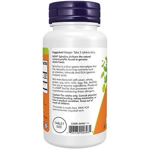 ספירולינה אורגנית 500 מ"ג - 100 טבליות - מבית NOW FOODS ספירולינה אורגנית 500 מ"ג - 100 טבליות - מבית NOW FOODS