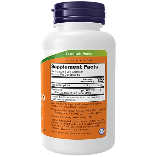 פאו ד'ארקו 100 כמוסות - מבית NOW FOODS