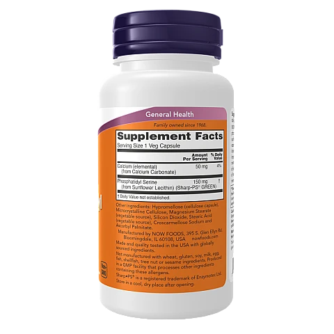 פוספטידיל סרין ללא סויה 150 מ"ג 60 כמוסות - מבית NOW FOODS פוספטידיל סרין ללא סויה 150 מ"ג 60 כמוסות - מבית NOW FOODS