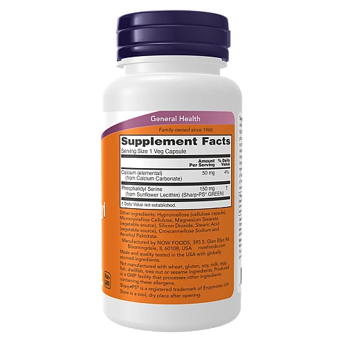 פוספטידיל סרין ללא סויה 150 מ"ג 60 כמוסות - מבית NOW FOODS