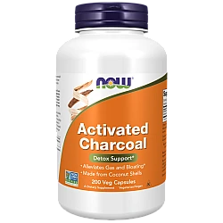 פחם פעיל 200 כמוסות - מבית NOW FOODS