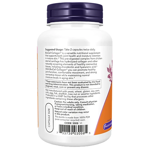 קולגן BioCell סוג II שעבר הידרוליזה 120 כמוסות - מבית NOW FOODS קולגן BioCell סוג II שעבר הידרוליזה 120 כמוסות - מבית NOW FOODS