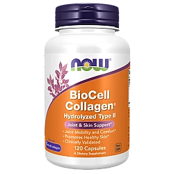 קולגן BioCell סוג II שעבר הידרוליזה 120 כמוסות - מבית NOW FOODS