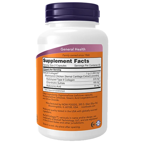 קולגן BioCell סוג II שעבר הידרוליזה 120 כמוסות - מבית NOW FOODS קולגן BioCell סוג II שעבר הידרוליזה 120 כמוסות - מבית NOW FOODS