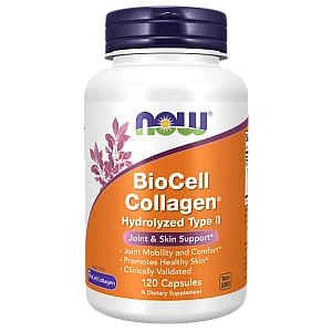 קולגן BioCell סוג II שעבר הידרוליזה 120 כמוסות - מבית NOW FOODS