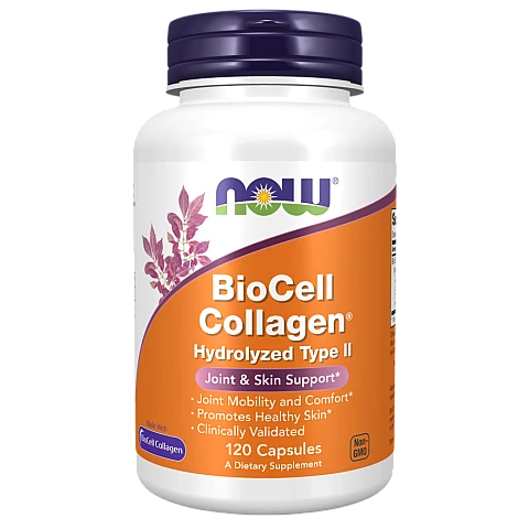 קולגן BioCell סוג II שעבר הידרוליזה 120 כמוסות - מבית NOW FOODS קולגן BioCell סוג II שעבר הידרוליזה 120 כמוסות - מבית NOW FOODS
