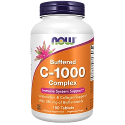 קומפלקס C-1000 לא חומצי 180 טבליות - מבית NOW FOODS