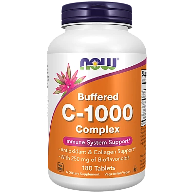 קומפלקס C-1000 לא חומצי 180 טבליות - מבית NOW FOODS