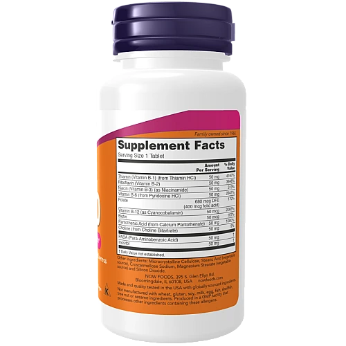 קומפלקס ויטמין B-50 תכולה 100 טבליות - מבית NOW FOODS