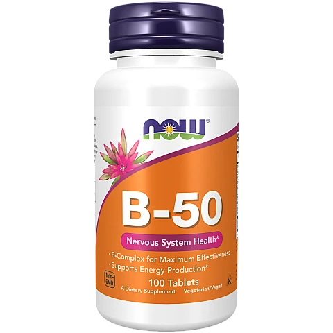 קומפלקס ויטמין B-50 תכולה 100 טבליות - מבית NOW FOODS קומפלקס ויטמין B-50 תכולה 100 טבליות - מבית NOW FOODS
