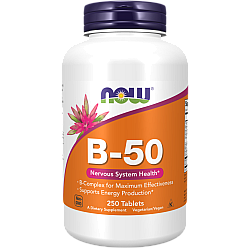 קומפלקס ויטמין B-50 תכולה 250 טבליות - מבית NOW FOODS