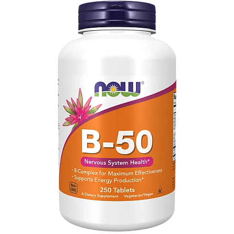 קומפלקס ויטמין B-50 תכולה 250 טבליות - מבית NOW FOODS קומפלקס ויטמין B-50 תכולה 250 טבליות - מבית NOW FOODS